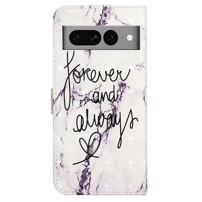 For Google Pixel 7 Pro 5G Case PU Leather 3D Pattern Shockproof Protection Phone Cover