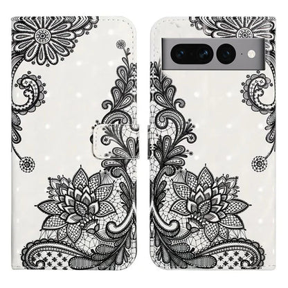 For Google Pixel 7 Pro 5G Case PU Leather 3D Pattern Shockproof Protection Phone Cover