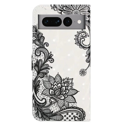 For Google Pixel 7 Pro 5G Case PU Leather 3D Pattern Shockproof Protection Phone Cover