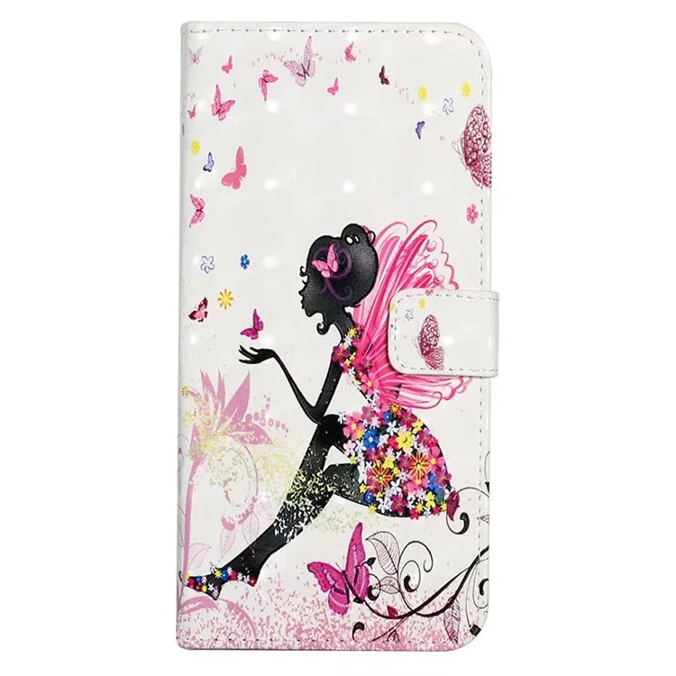For Google Pixel 7a Case PU Leather 3D Pattern Phone Cover with Stand
