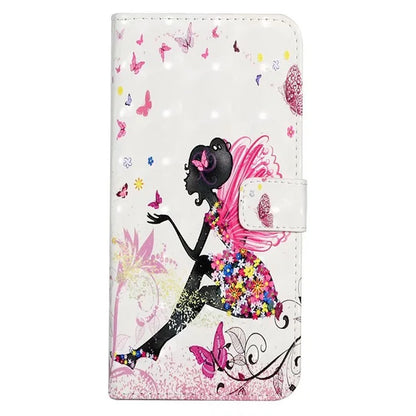 For Google Pixel 7a Case PU Leather 3D Pattern Phone Cover with Stand