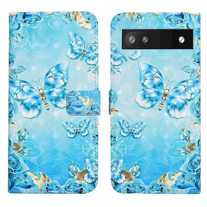 For Google Pixel 7a Case PU Leather 3D Pattern Phone Cover with Stand