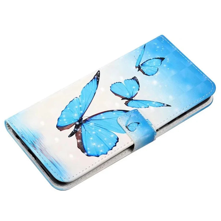For Google Pixel 7a Case PU Leather 3D Pattern Phone Cover with Stand