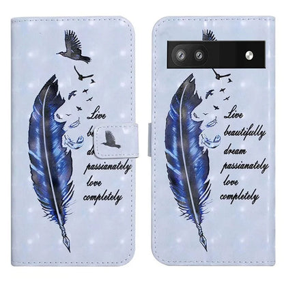For Google Pixel 7a Case PU Leather 3D Pattern Phone Cover with Stand