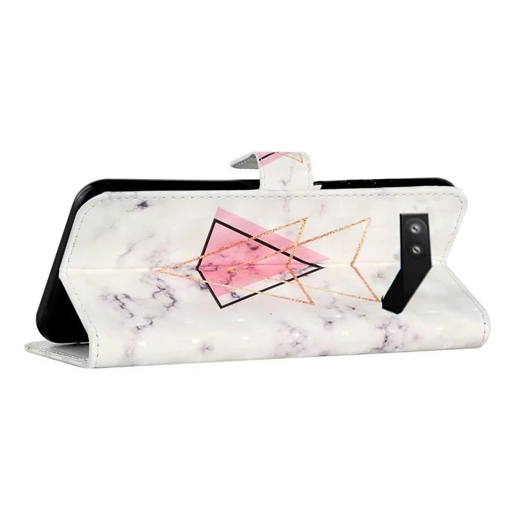 For Google Pixel 7a Case PU Leather 3D Pattern Phone Cover with Stand