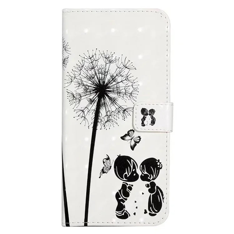 For Google Pixel 7a Case PU Leather 3D Pattern Phone Cover with Stand