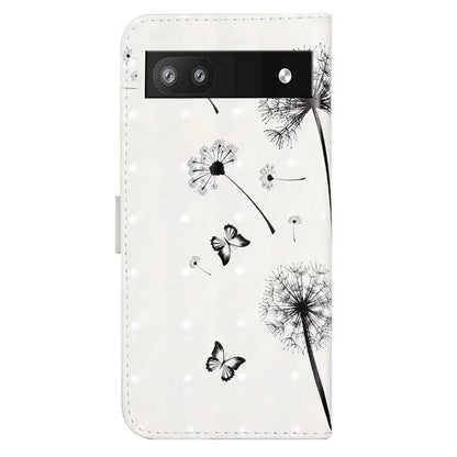 For Google Pixel 7a Case PU Leather 3D Pattern Phone Cover with Stand