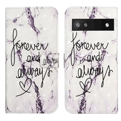 For Google Pixel 7a Case PU Leather 3D Pattern Phone Cover with Stand
