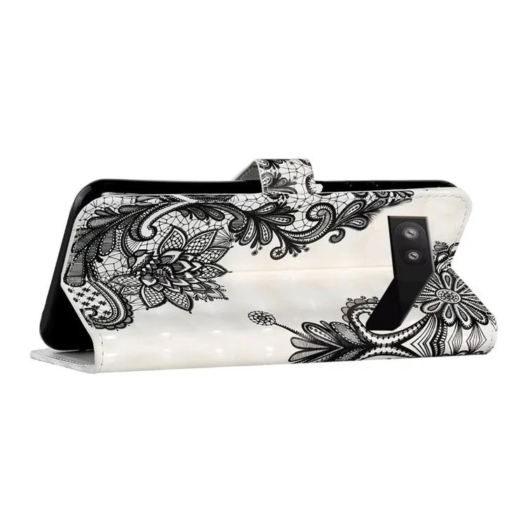 For Google Pixel 7a Case PU Leather 3D Pattern Phone Cover with Stand