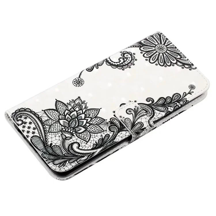 For Google Pixel 7a Case PU Leather 3D Pattern Phone Cover with Stand
