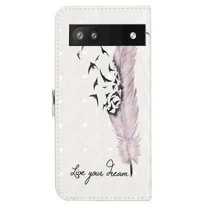 For Google Pixel 7a Case PU Leather 3D Pattern Phone Cover with Stand