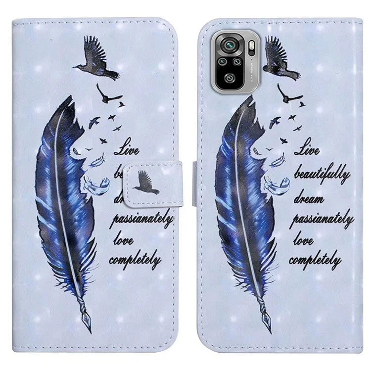 For Xiaomi Redmi Note 10 4G / Note 10S 4G / Poco M5s 4G Case 3D Pattern Flip Phone Cover