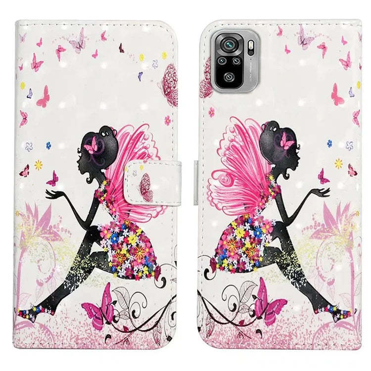 For Xiaomi Redmi Note 10 4G / Note 10S 4G / Poco M5s 4G Case 3D Pattern Flip Phone Cover