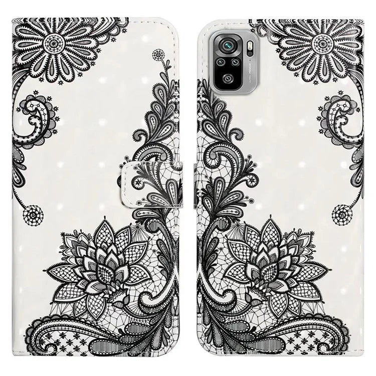 For Xiaomi Redmi Note 10 4G / Note 10S 4G / Poco M5s 4G Case 3D Pattern Flip Phone Cover