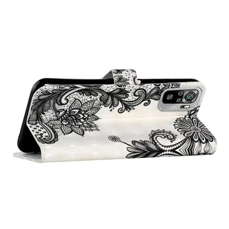 For Xiaomi Redmi Note 10 4G / Note 10S 4G / Poco M5s 4G Case 3D Pattern Flip Phone Cover