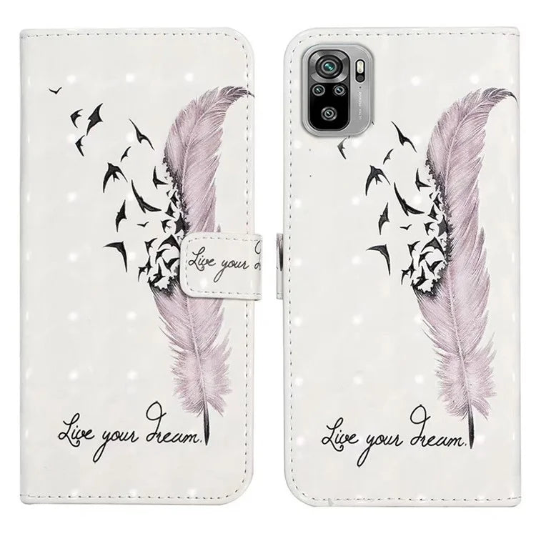 For Xiaomi Redmi Note 10 4G / Note 10S 4G / Poco M5s 4G Case 3D Pattern Flip Phone Cover