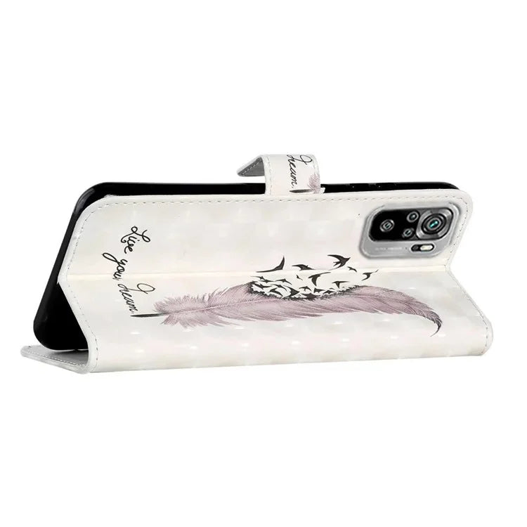 For Xiaomi Redmi Note 10 4G / Note 10S 4G / Poco M5s 4G Case 3D Pattern Flip Phone Cover