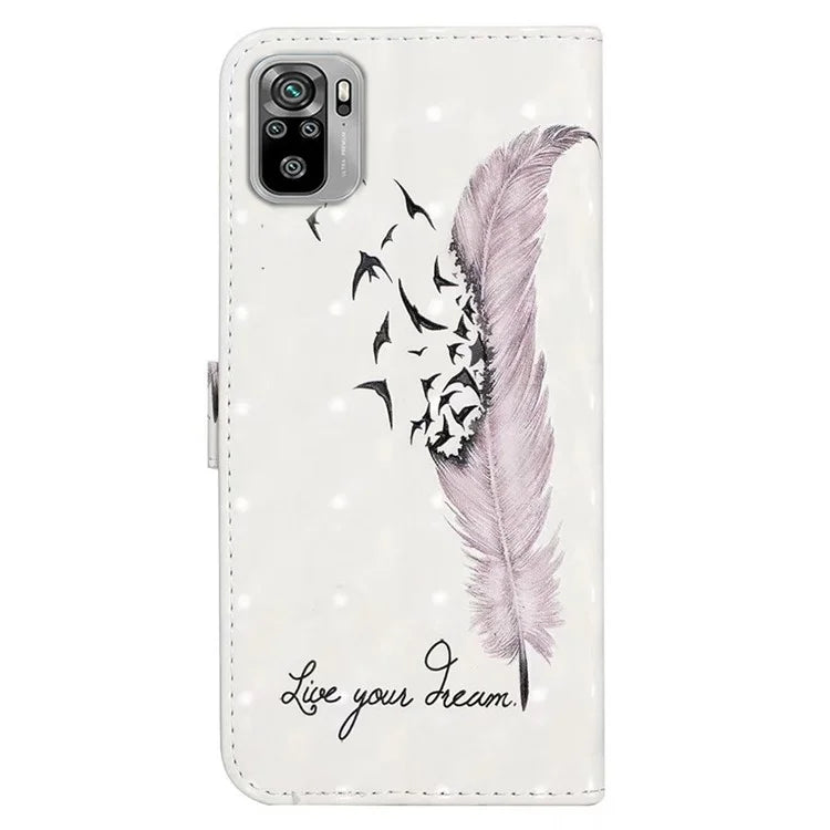 For Xiaomi Redmi Note 10 4G / Note 10S 4G / Poco M5s 4G Case 3D Pattern Flip Phone Cover
