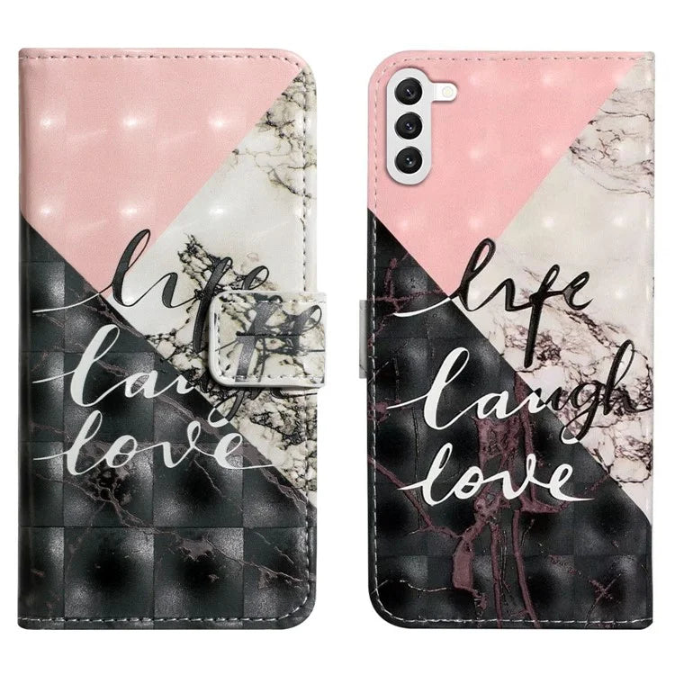For Samsung Galaxy S23+ Case PU Leather 3D Pattern Printing Wallet Stand Phone Cover