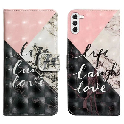 For Samsung Galaxy S23+ Case PU Leather 3D Pattern Printing Wallet Stand Phone Cover