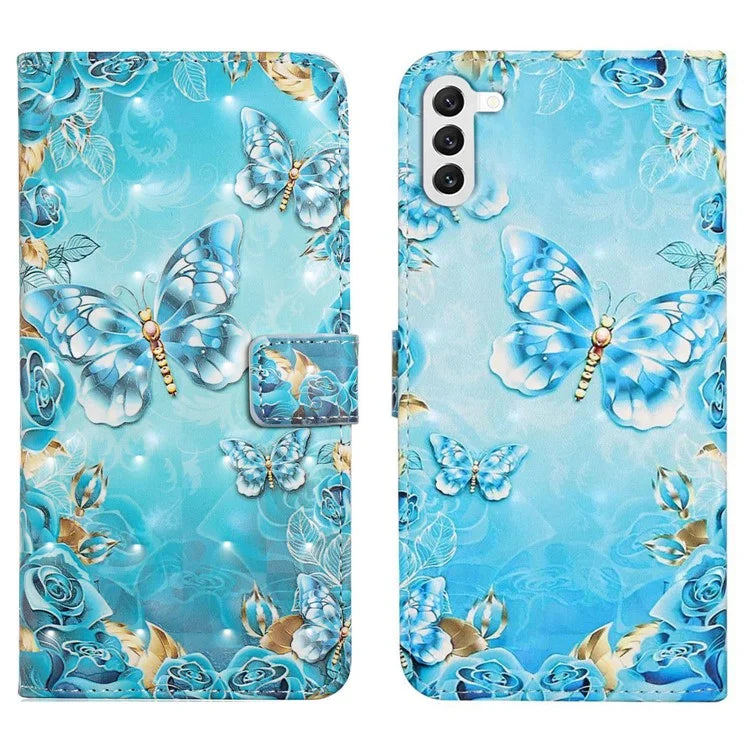 For Samsung Galaxy S23+ Case PU Leather 3D Pattern Printing Wallet Stand Phone Cover