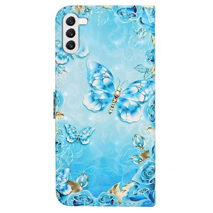 For Samsung Galaxy S23+ Case PU Leather 3D Pattern Printing Wallet Stand Phone Cover