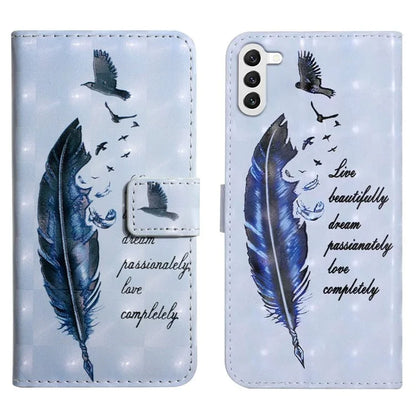For Samsung Galaxy S23+ Case PU Leather 3D Pattern Printing Wallet Stand Phone Cover