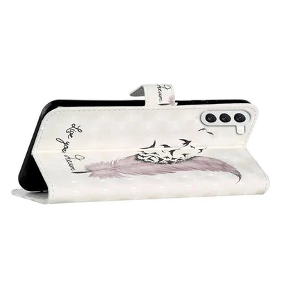 For Samsung Galaxy S23+ Case PU Leather 3D Pattern Printing Wallet Stand Phone Cover