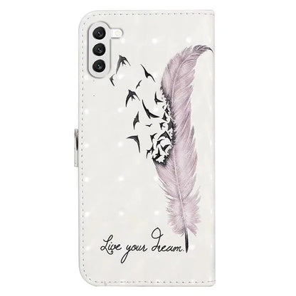 For Samsung Galaxy S23+ Case PU Leather 3D Pattern Printing Wallet Stand Phone Cover