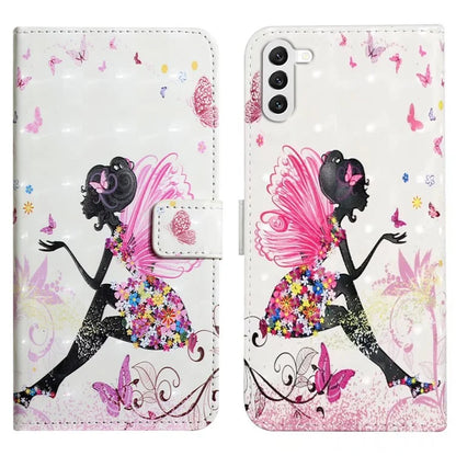 For Samsung Galaxy S23+ Case PU Leather 3D Pattern Printing Wallet Stand Phone Cover