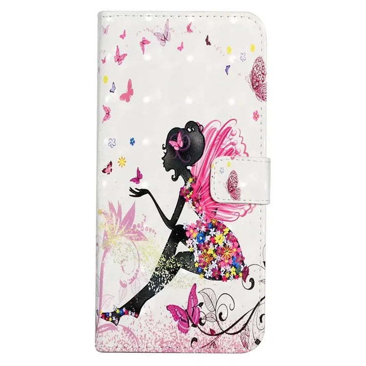 For Samsung Galaxy S23+ Case PU Leather 3D Pattern Printing Wallet Stand Phone Cover