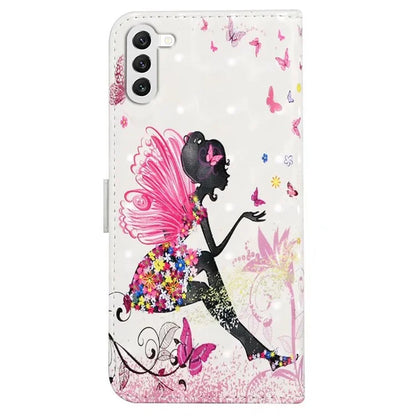 For Samsung Galaxy S23+ Case PU Leather 3D Pattern Printing Wallet Stand Phone Cover