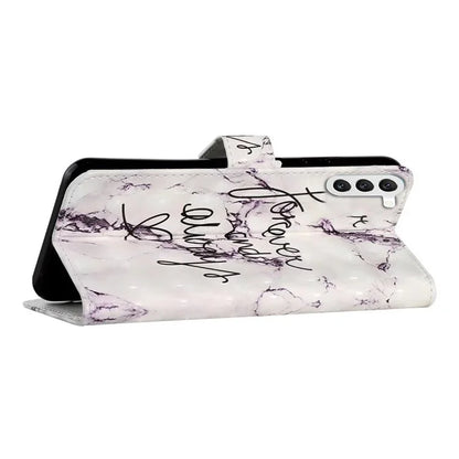 For Samsung Galaxy S23+ Case PU Leather 3D Pattern Printing Wallet Stand Phone Cover