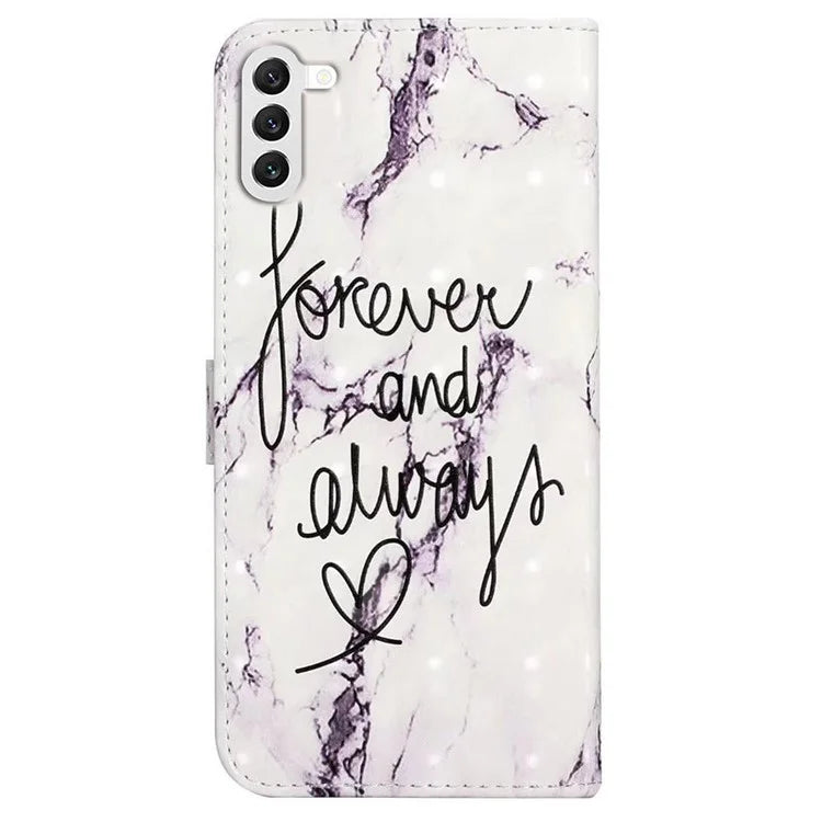 For Samsung Galaxy S23+ Case PU Leather 3D Pattern Printing Wallet Stand Phone Cover