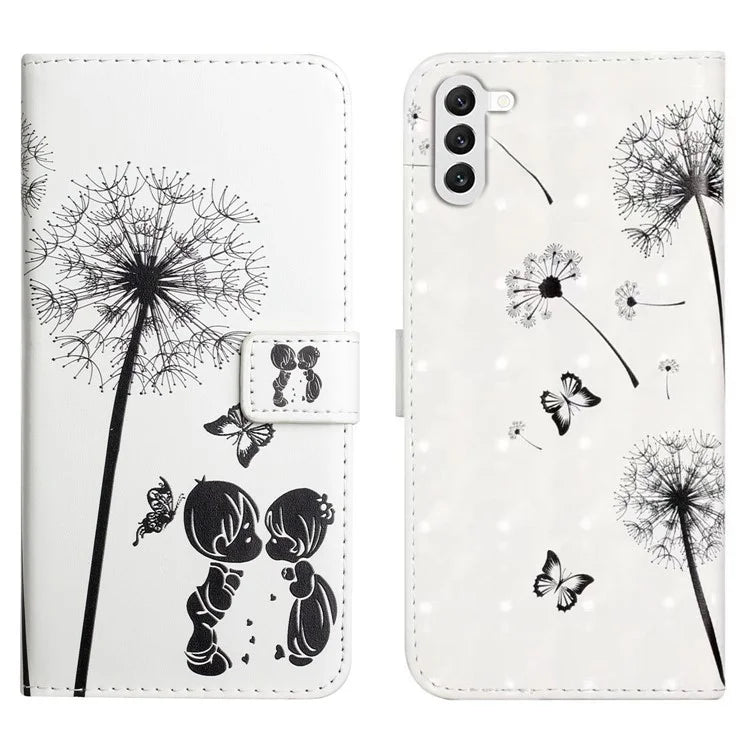 For Samsung Galaxy S23+ Case PU Leather 3D Pattern Printing Wallet Stand Phone Cover