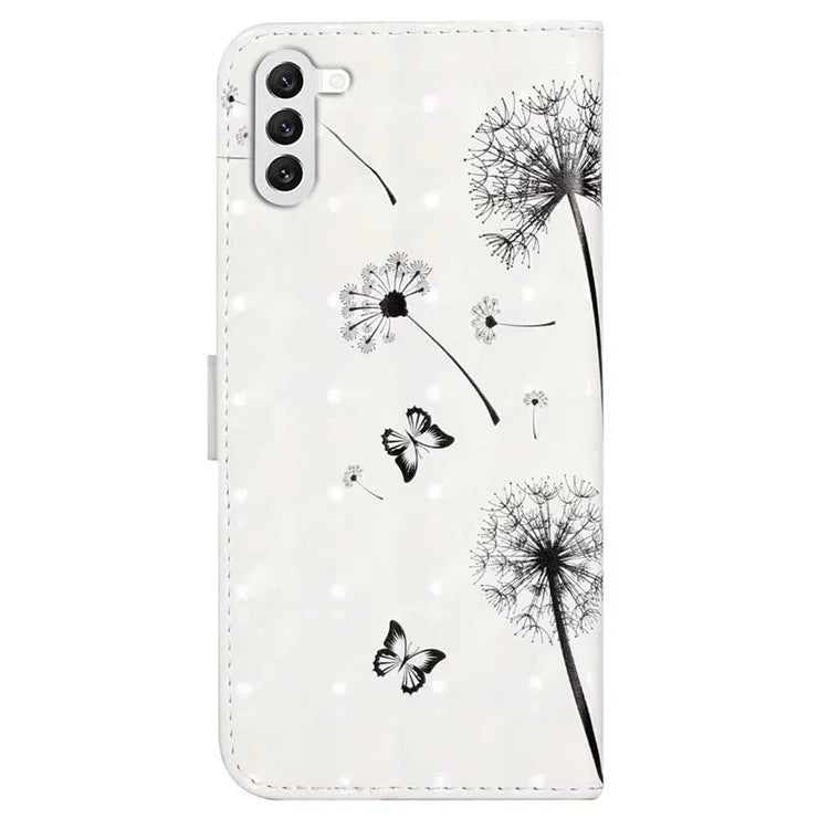 For Samsung Galaxy S23+ Case PU Leather 3D Pattern Printing Wallet Stand Phone Cover