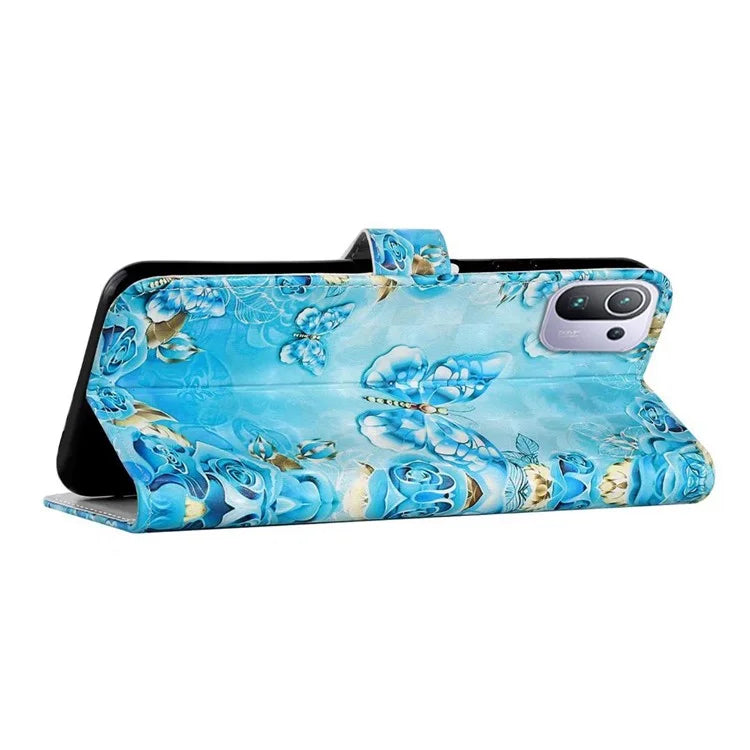 For Xiaomi Mi 11 Pro Case 3D Pattern Stand Feature Leather Phone Cover