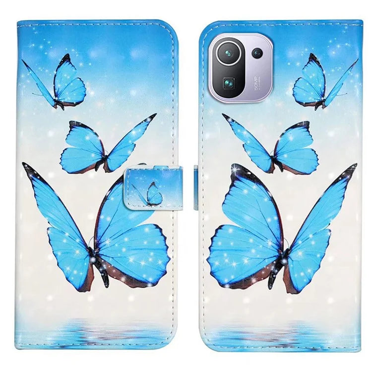 For Xiaomi Mi 11 Pro Case 3D Pattern Stand Feature Leather Phone Cover