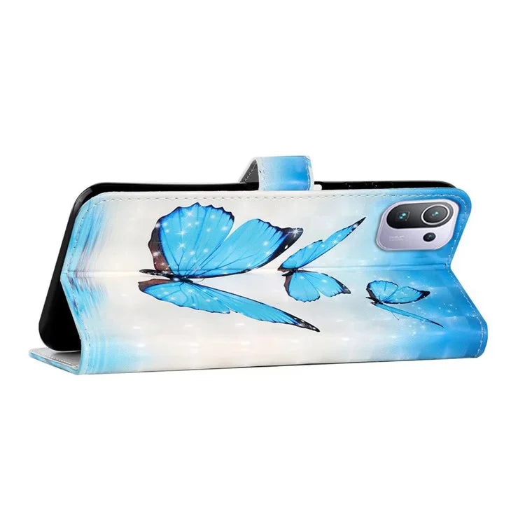 For Xiaomi Mi 11 Pro Case 3D Pattern Stand Feature Leather Phone Cover