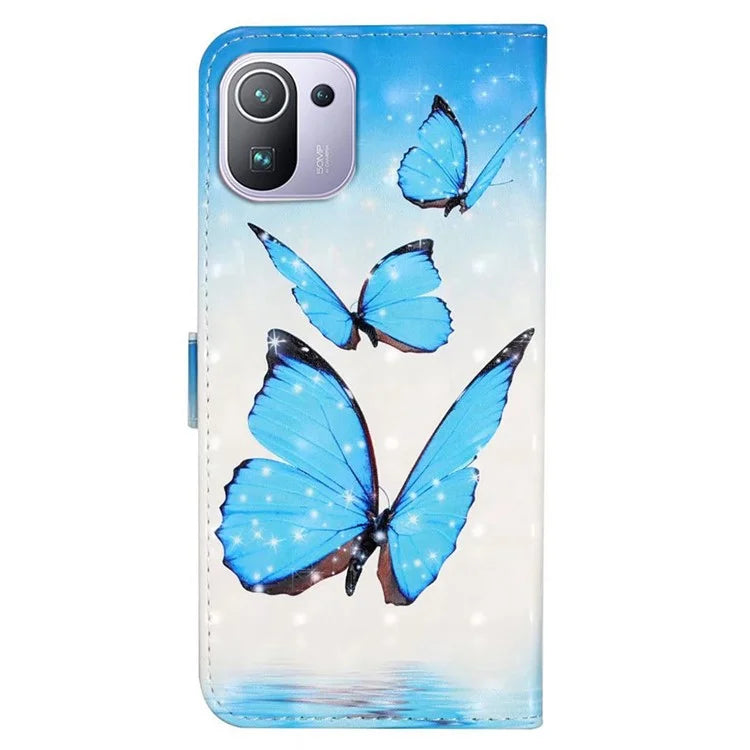 For Xiaomi Mi 11 Pro Case 3D Pattern Stand Feature Leather Phone Cover