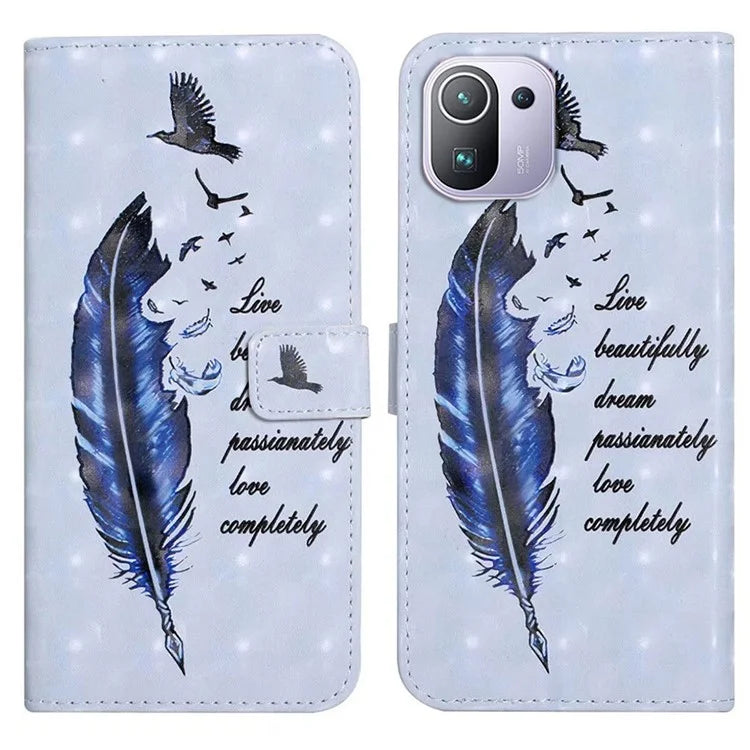 For Xiaomi Mi 11 Pro Case 3D Pattern Stand Feature Leather Phone Cover