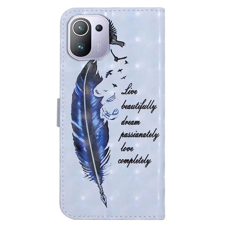 For Xiaomi Mi 11 Pro Case 3D Pattern Stand Feature Leather Phone Cover