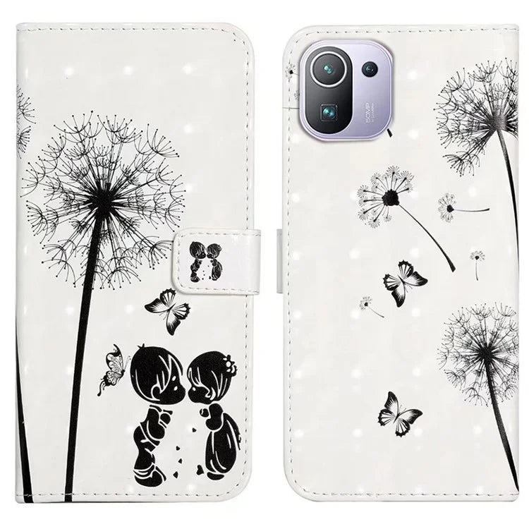 For Xiaomi Mi 11 Pro Case 3D Pattern Stand Feature Leather Phone Cover