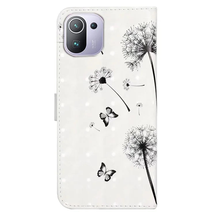For Xiaomi Mi 11 Pro Case 3D Pattern Stand Feature Leather Phone Cover