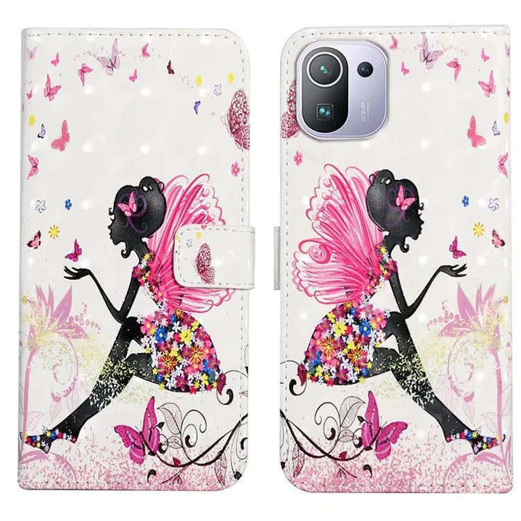 For Xiaomi Mi 11 Pro Case 3D Pattern Stand Feature Leather Phone Cover