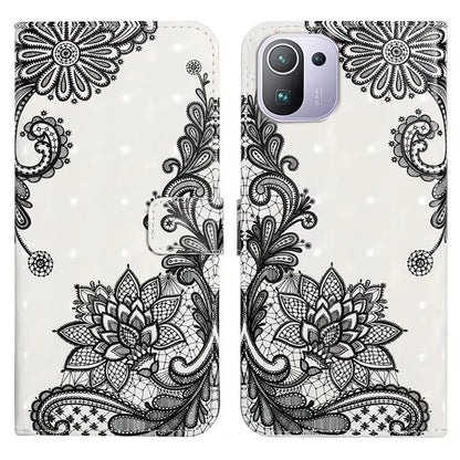 For Xiaomi Mi 11 Pro Case 3D Pattern Stand Feature Leather Phone Cover