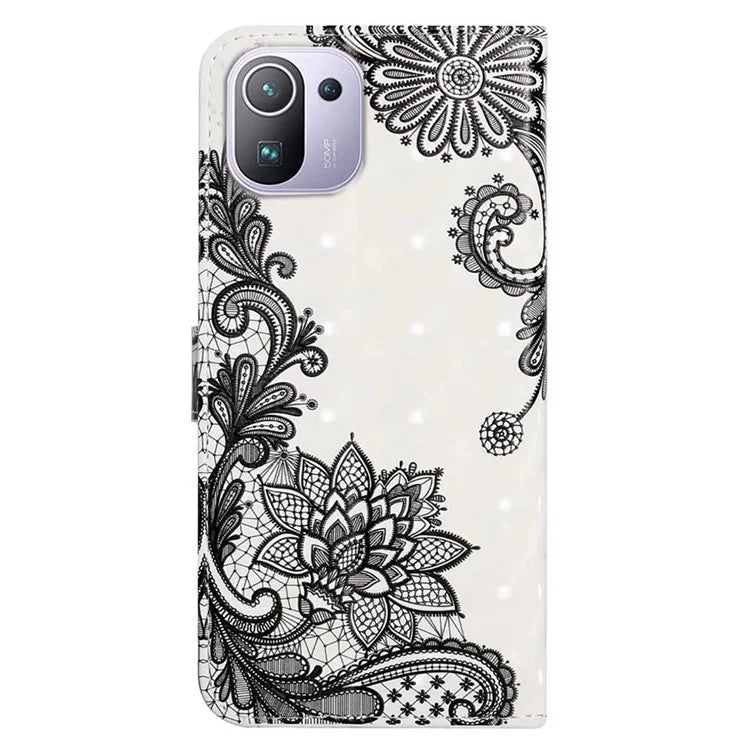 For Xiaomi Mi 11 Pro Case 3D Pattern Stand Feature Leather Phone Cover
