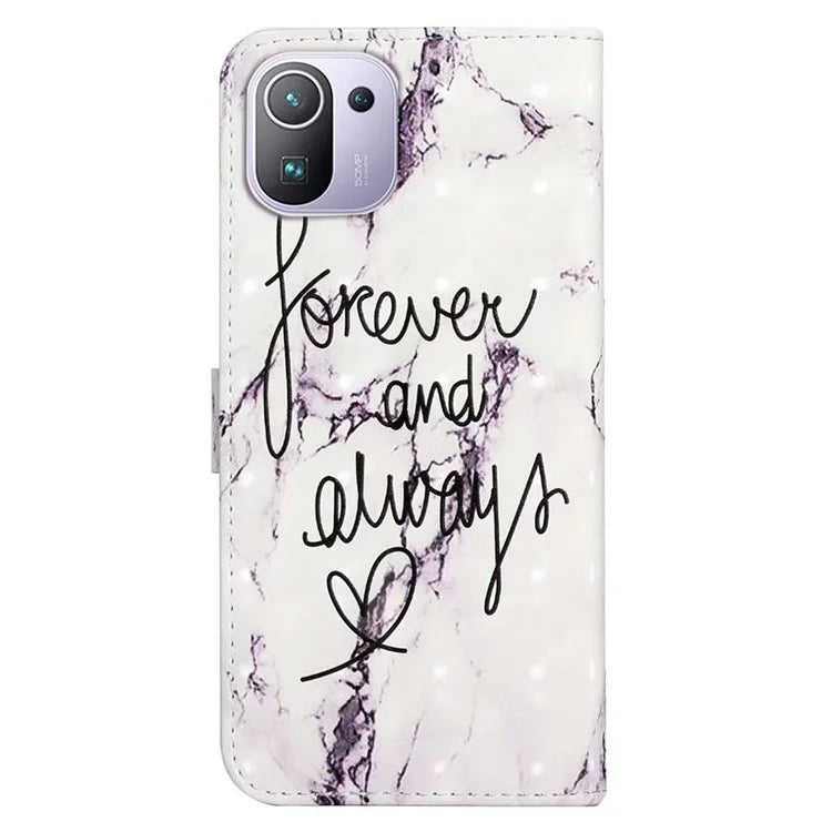 For Xiaomi Mi 11 Pro Case 3D Pattern Stand Feature Leather Phone Cover
