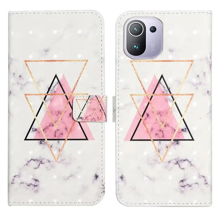 For Xiaomi Mi 11 Pro Case 3D Pattern Stand Feature Leather Phone Cover