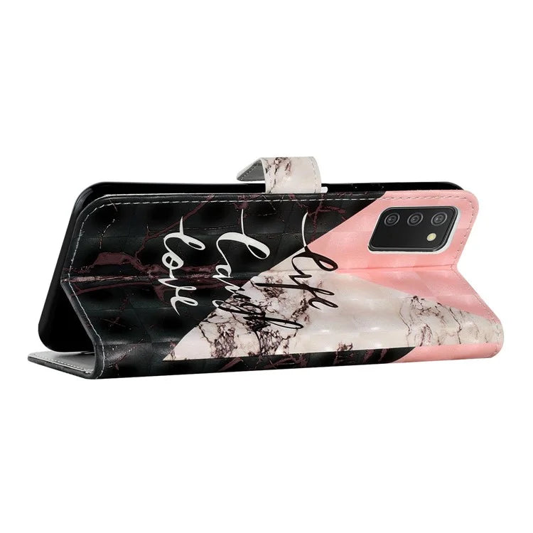 For Samsung Galaxy A03s (164.2 x 75.9 x 9.1mm) Case 3D Pattern Printed PU Leather Phone Cover